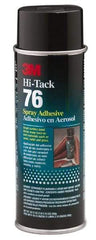 3M - 24 oz Aerosol Clear Spray Adhesive - High Tack, 160°F Heat Resistance, 28 Sq Ft Coverage, High Strength Bond, 10 min Max Bonding Time, Flammable, Series High-Tack 76 - Top Tool & Supply