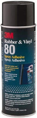 3M - 19 oz Aerosol Yellow Spray Adhesive - High Tack, 300°F Heat Resistance, 28 Sq Ft Coverage, High Strength Bond, 30 min Max Bonding Time, Flammable, Series Rubber & Vinyl 80 - Top Tool & Supply