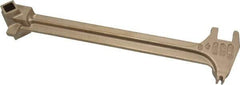 Ampco - 15" Long Aluminum Bronze Drum Plug Wrench - For Use with 22 Different Bungs, Nonsparking - Top Tool & Supply