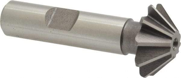 Keo - 1" Diam x 5/16" Width of Cut, 45° Included Angle, Shank Connection, High Speed Steel Single Angle Cutter - 1/2" Shank Diam, 2-1/2" Overall Length, Right Hand Cut, Uncoated - Top Tool & Supply