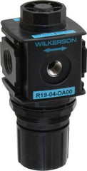 Wilkerson - 1/2 NPT Port, Zinc Common-P1 Regulator - 3 to 60 psi Range, 300 Max psi Supply Pressure, 1/4" Gauge Port Thread, 2.36" Wide x 5.4" High - Top Tool & Supply