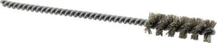 Brush Research Mfg. - 0.413" Diam Helical Nylon Tube Brush - Single Spiral, 0.018" Filament Diam, 1-1/4" Brush Length, 4-1/2" OAL, 0.14" Diam Steel Shank - Top Tool & Supply