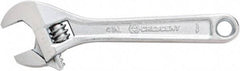 Crescent - 1/2" Jaw Capacity, 4" Standard Adjustable Wrench - Steel, Chrome Finish, 4" OAL - Top Tool & Supply