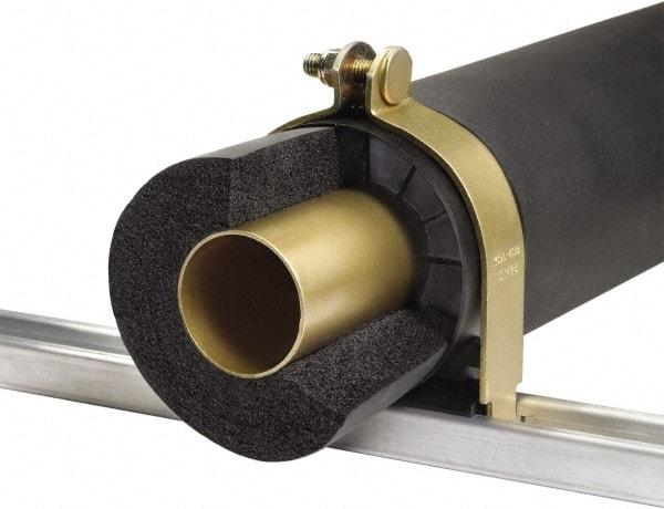 Klo-Shure - 2-5/8" Pipe, Zinc Plated Steel Strut Mount Insulation Coupling - Trivalent Zinc & Yellow - Top Tool & Supply