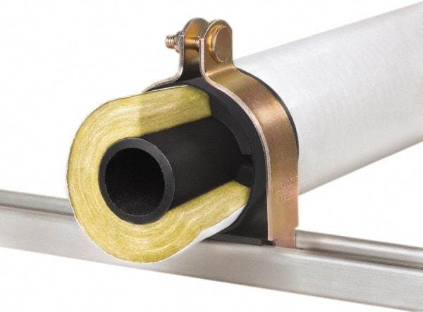 Klo-Shure - 2" Pipe, Zinc Plated Steel Strut Mount Insulation Coupling - Trivalent Zinc & Yellow - Top Tool & Supply