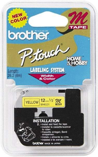 Brother - 1/2" Wide, Yellow Tape Cassette - For Label Maker - Top Tool & Supply