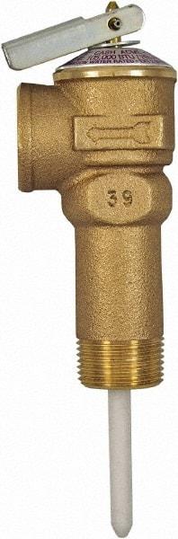 CASH ACME - 3/4" Inlet, 3/4" Outlet, FNPT x MNPT, ASME Safety Relief Valve - 150 Max psi, Bronze, 500000 BTUs - Top Tool & Supply