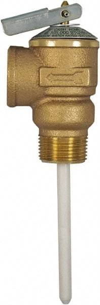 CASH ACME - 3/4" Inlet, 3/4" Outlet, FNPT x MNPT, ASME Safety Relief Valve - 150 Max psi, Bronze, 500000 BTUs - Top Tool & Supply