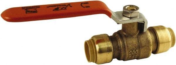 SharkBite - 1 x 1" Pipe, Standard Port, Brass Standard Ball Valve - Inline - Two Way Flow, Push-to-Connect x Push-to-Connect Ends, Steel Handle, 200 WOG - Top Tool & Supply