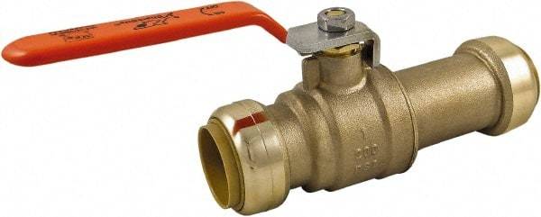 SharkBite - 1 x 1" Pipe, Standard Port, Brass Standard Ball Valve - Inline - Two Way Flow, Push-to-Connect x Push-to-Connect Ends, Steel Handle, 200 WOG - Top Tool & Supply