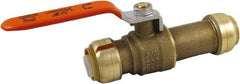 SharkBite - 3/4 x 3/4" Pipe, Standard Port, Brass Standard Ball Valve - Inline - Two Way Flow, Push-to-Connect x Push-to-Connect Ends, Steel Handle, 200 WOG - Top Tool & Supply