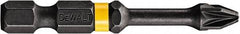 DeWALT - PZ.2 Posidriv Screwdriver Bit - 1/4" Hex Drive, 2" OAL - Top Tool & Supply