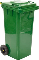 Vestil - 32 Gal Green Square Trash Can - Polyethylene, None Graphic, 38" High x 21-13/16" Long x 18-3/4" Wide, Lid Included - Top Tool & Supply