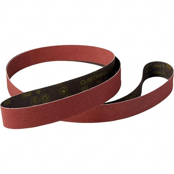 3M - 1/2" Wide x 18" OAL, 36 Grit, Ceramic Abrasive Belt - Ceramic, Coated, YF Weighted Cloth Backing, Series 784F - Top Tool & Supply