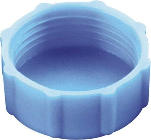 Caplugs - Round Head, Threaded Cap - 17/64" Long, High-Density Polyethylene, Blue - Top Tool & Supply