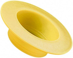 Caplugs - 2.036" ID, Round Head, Tapered Cap/Plug with Flange - 3.79" OD, 1" Long, Low-Density Polyethylene, Yellow - Top Tool & Supply