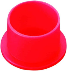 Caplugs - 1.31" ID, Push-On, Round Head Cap - 1.56" OD, 15/16" Long, Low-Density Polyethylene, Red - Top Tool & Supply