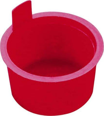 Caplugs - 0.302" ID, Pull-Tab, Round Head, Tapered Plug - 0.44" OD, 3/8" Long, Low-Density Polyethylene, Red - Top Tool & Supply