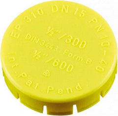 Caplugs - 3.74" ID, Push-On Flange Cap - 43/64" Long, Low-Density Polyethylene, Yellow - Top Tool & Supply