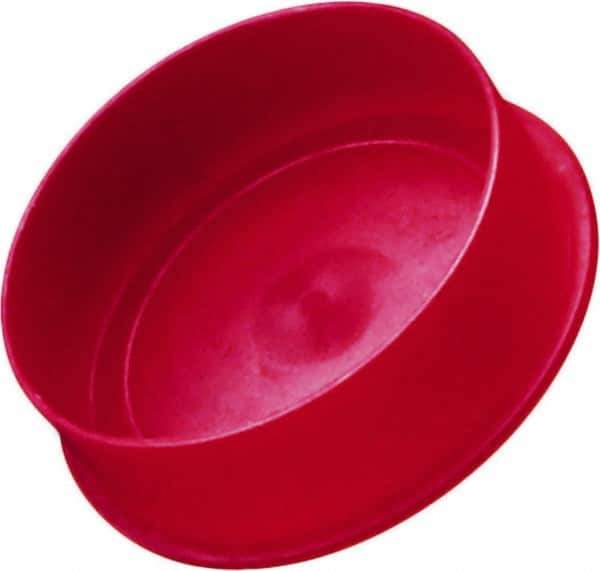 Caplugs - 0.369" ID, Round Head Cap - 0.62" OD, 1/2" Long, Low-Density Polyethylene, Red - Top Tool & Supply