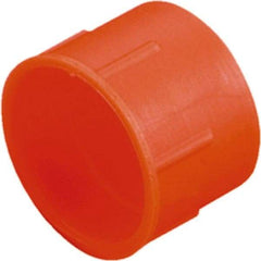 Caplugs - 0.729" ID, Serrated Round Head Tube Cap - 0.84" OD, 9/16" Long, Low-Density Polyethylene, Orange - Top Tool & Supply