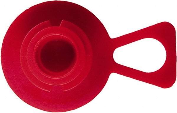 Caplugs - 1.071" ID, Pull-Tab Plug - 1.575" OD, 2-1/4" Long, Low-Density Polyethylene, Red - Top Tool & Supply