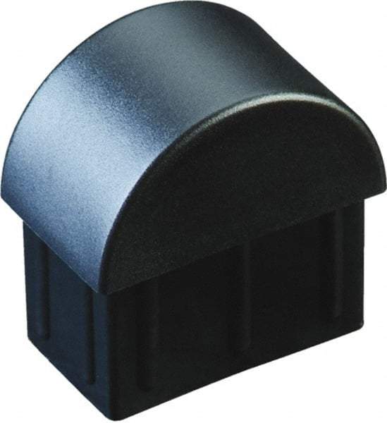 Caplugs - Domed Ribbed Finishing Plug for 16 Gauge Panels, for 1-3/16" Tube Diam - Low-Density Polyethylene, Black - Top Tool & Supply