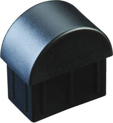 Caplugs - Domed Ribbed Finishing Plug for 16 Gauge Panels, for 1-3/16" Tube Diam - Low-Density Polyethylene, Black - Top Tool & Supply