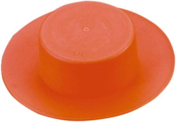 Caplugs - 1.4" ID, Round Head Flange Plug - 3.56" OD, 5/8" Long, Low-Density Polyethylene, Orange - Top Tool & Supply