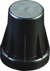 Caplugs - 0.935" ID, Serrated Round Head Sucker Rod Cap - 1-11/16" Long, Low-Density Polyethylene, Black - Top Tool & Supply