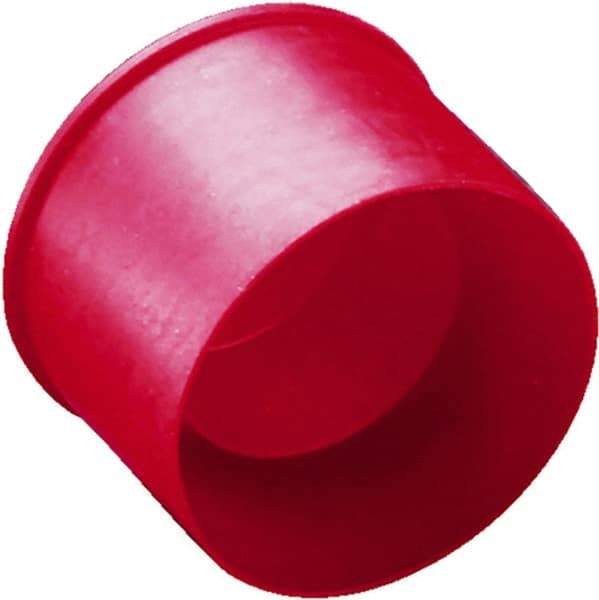 Caplugs - 0.83" ID, Round Head Tube & Nut Cap - 1" Long, Low-Density Polyethylene, Red - Top Tool & Supply