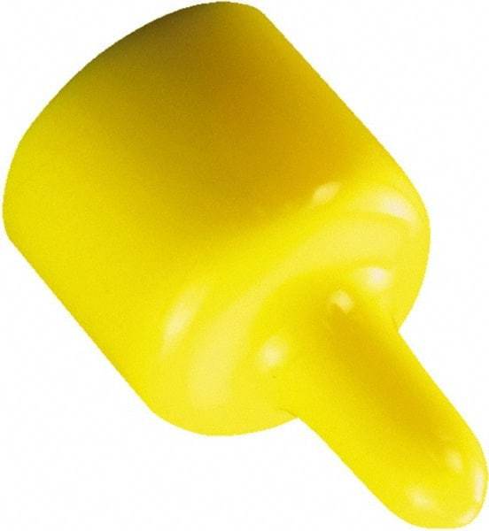 Caplugs - 0.24" ID, Pull-Tab Cap - 1-3/8" Long, Vinyl, Yellow - Top Tool & Supply