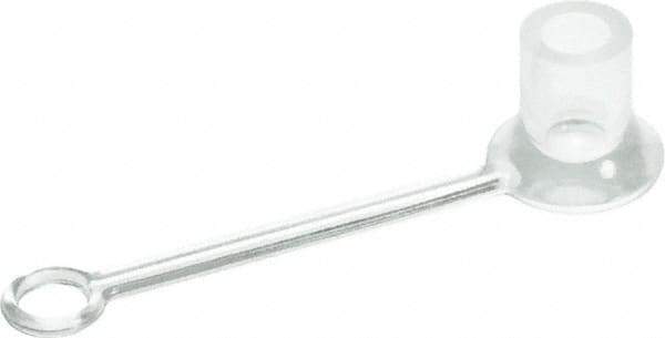 Caplugs - 0.235" ID, Round Head, Tethered Cap - 1-29/32" Long, Silicone, Natural (Color) - Top Tool & Supply