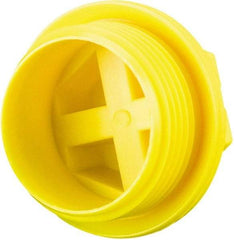 Caplugs - Hex Head with Slot, Threaded Plug - 23.88mm OD, Nylon, Yellow - Top Tool & Supply