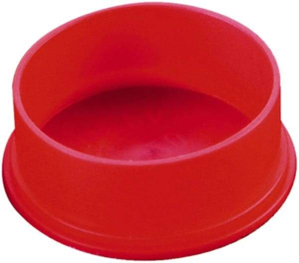 Caplugs - 1.408" ID, Round Head Utility Cap - 1.66" OD, 9/16" Long, Low-Density Polyethylene, Red - Top Tool & Supply