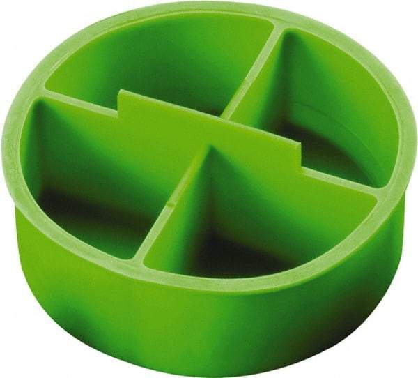 Caplugs - 2.952" ID, Round Head, Tapered Tube Plug - 3.13" OD, 1" Long, Low-Density Polyethylene, Green - Top Tool & Supply