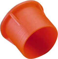 Caplugs - 0.551" ID, Round Head Tube Cap/Plug - 53/64" Long, Low-Density Polyethylene, Orange - Top Tool & Supply