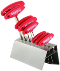 8 Piece - 2.0 - 10mm - T-Handle Hex Ergonomic Comfort Grip Metric Set in Metal Stand - Top Tool & Supply