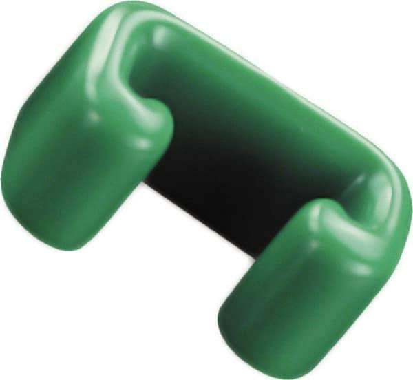 Caplugs - 1-5/8" x 3/4", Flexible Push-On U-Frame End Cap - 7/8" Long, Vinyl, Green - Top Tool & Supply