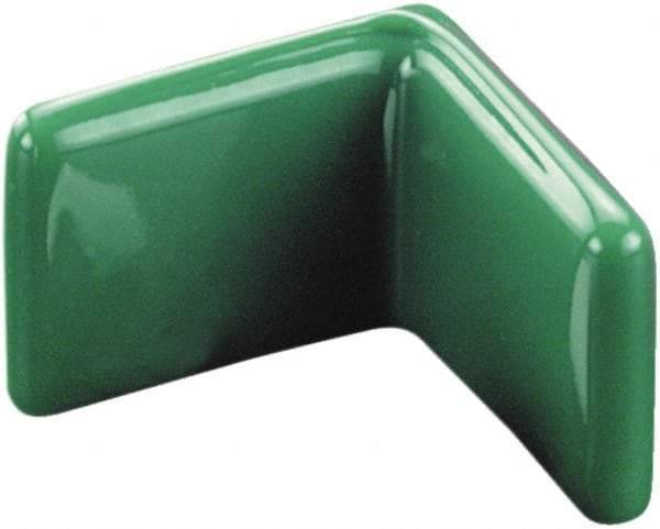 Caplugs - 1-1/4" x 1/8", Flexible Push-On L-Frame End Cap - 1/2" Long, Vinyl, Green - Top Tool & Supply