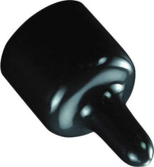 Caplugs - 0.615" ID, Pull-Tab, Round Head Masking Cap - 1-7/16" Long, Vinyl, Black - Top Tool & Supply