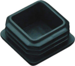 Caplugs - Square Finishing Plug for 10 to 14 Gauge Panels, for 2" Tube Diam - 0.52" Deep, Vinyl, Black - Top Tool & Supply