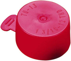 Caplugs - 1.053" ID, Flexible, Tear-Tab Cap - 3/4" Long, Vinyl, Red - Top Tool & Supply