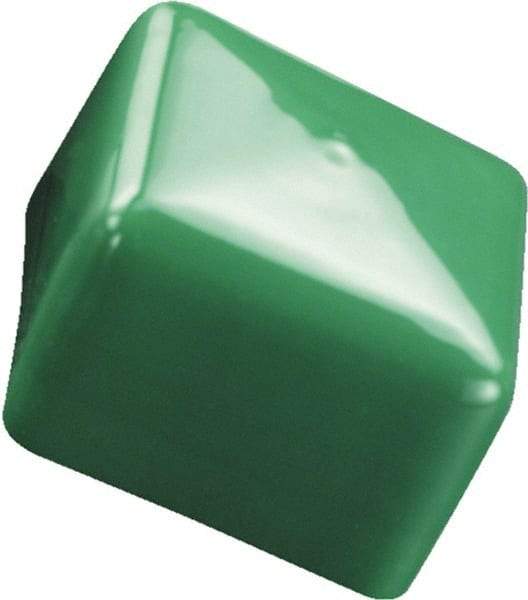 Caplugs - Square Head Tube Cap - 1.63" OD, 1/2" Long, Vinyl, Green - Top Tool & Supply