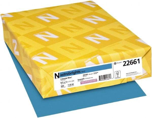 Neenah Paper - 8-1/2" x 11" Celestial Blue Colored Copy Paper - Use with Laser Printers, Inkjet Printers, Copiers - Top Tool & Supply