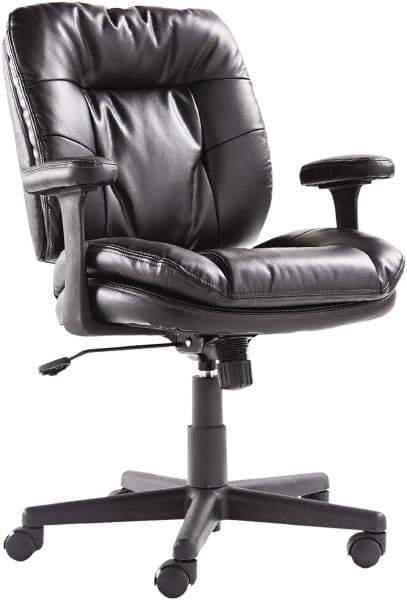 OIF - 40" High Executive Swivel/Tilt Chair - 26" Wide x 25-3/8" Deep, Soft Leather Seat, Black - Top Tool & Supply