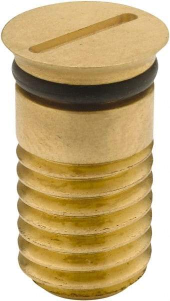 Jergens - 1 Piece M12x1.75 Vise Chip Plug - Brass, 12" Long, 14.5mm Wide - Top Tool & Supply