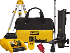 DeWALT - 1,000' Measuring Range, 1/4" at 100' Accuracy, Self-Leveling Rotary Laser - ±5° Self Leveling Range, 150, 300 & 600 RPM, 1 Beam, 2 D Alkaline Battery Included - Top Tool & Supply