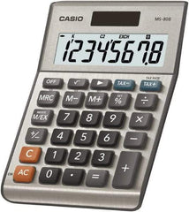 Casio - 8-Digit LCD Financial Calculator - 8 x 1 Display Size, Silver, Battery & Solar Powered, 1-1/2" Long x 5-3/4" Wide - Top Tool & Supply