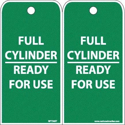 NMC - 6" High x 3" Long, FULL CYLINDER-READY FOR USE, English Safety & Facility Accident Prevention Tag - 2 Sides, White Poly - Top Tool & Supply